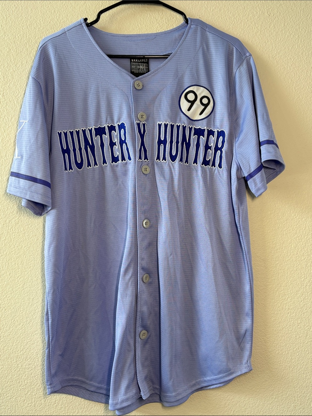 Hunter x Hunter Light Blue/purple Baseball Jersey with 99 Patch